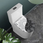 Black And White Yin Yang Mandala Print Toilet Lid Cover