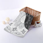 Black And White Yin Yang Mandala Print Towel