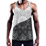 Black And White Yin Yang Mandala Print Training Tank Top