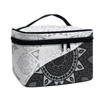 Black And White Yin Yang Mandala Print Travel Makeup Bag