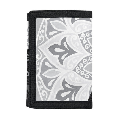 Black And White Yin Yang Mandala Print Trifold Wallet