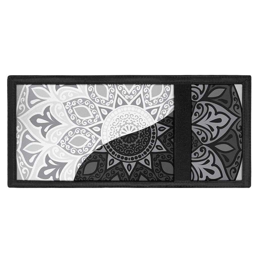 Black And White Yin Yang Mandala Print Trifold Wallet