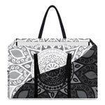 Black And White Yin Yang Mandala Print Utility Tote Bag