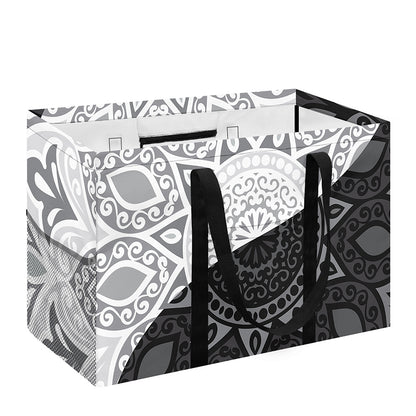 Black And White Yin Yang Mandala Print Utility Tote Bag