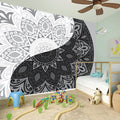 Black And White Yin Yang Mandala Print Wall Sticker