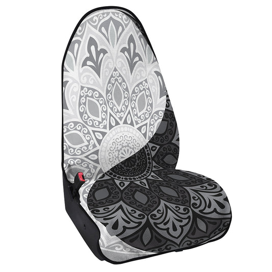 Black And White Yin Yang Mandala Print Waterproof Car Seat Cover