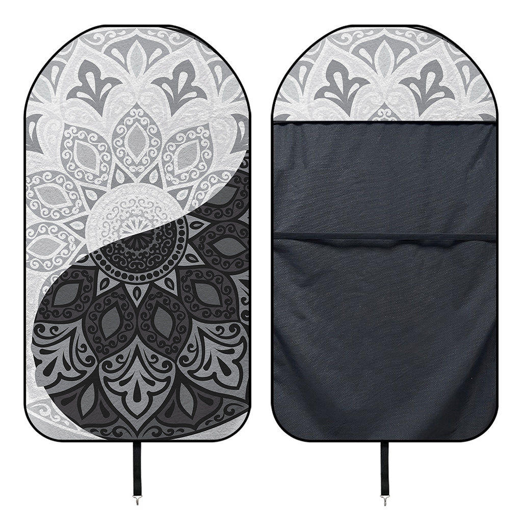Black And White Yin Yang Mandala Print Waterproof Car Seat Cover