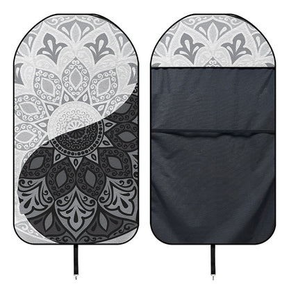 Black And White Yin Yang Mandala Print Waterproof Car Seat Cover