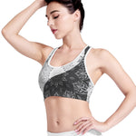 Black And White Yin Yang Mandala Print Women's Sports Bra