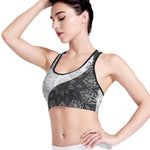 Black And White Yin Yang Mandala Print Women's Sports Bra