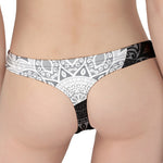 Black And White Yin Yang Mandala Print Women's Thong