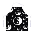 Black And White Yin Yang Pattern Print Adjustable Apron