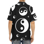 Black And White Yin Yang Pattern Print Aloha Shirt