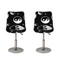 Black And White Yin Yang Pattern Print Bar Stool Covers
