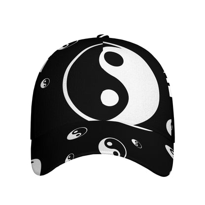 Black And White Yin Yang Pattern Print Baseball Cap