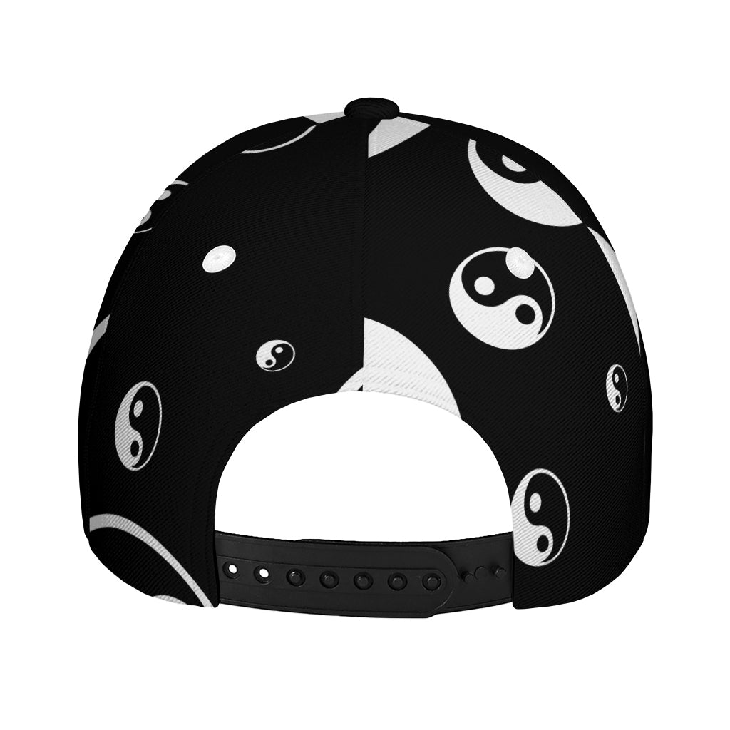 Black And White Yin Yang Pattern Print Baseball Cap
