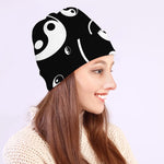 Black And White Yin Yang Pattern Print Beanie