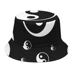 Black And White Yin Yang Pattern Print Bucket Hat