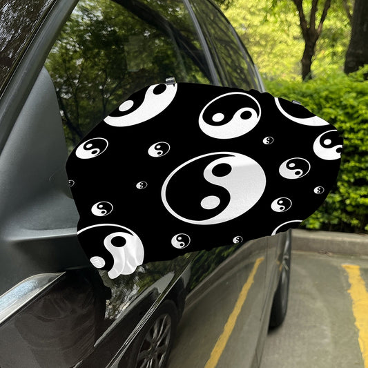 Black And White Yin Yang Pattern Print Car Side Mirror Covers