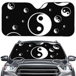 Black And White Yin Yang Pattern Print Car Windshield Sun Shade