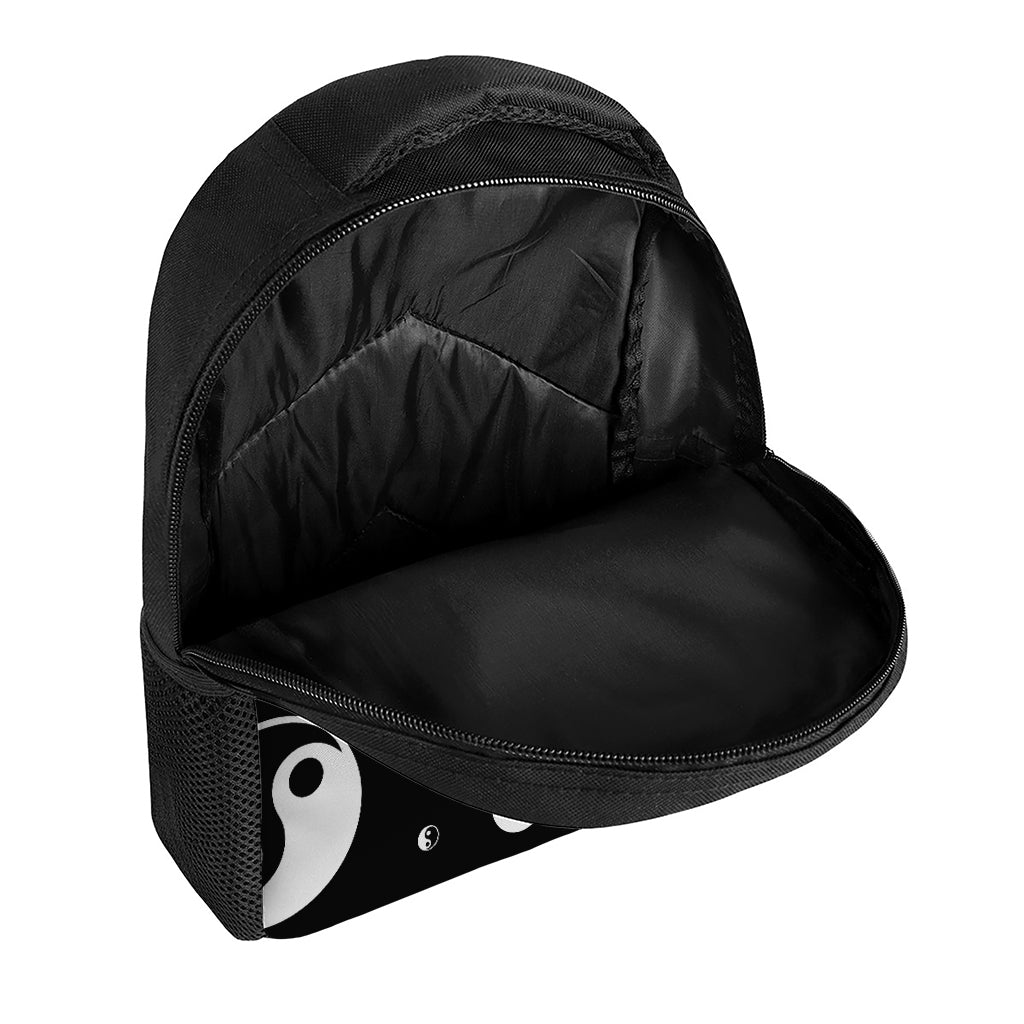 Black And White Yin Yang Pattern Print Casual Backpack