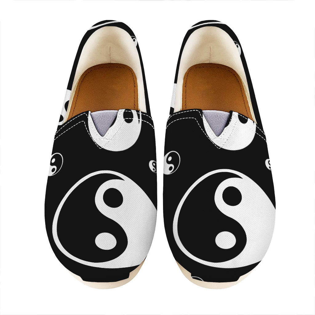 Black And White Yin Yang Pattern Print Casual Shoes