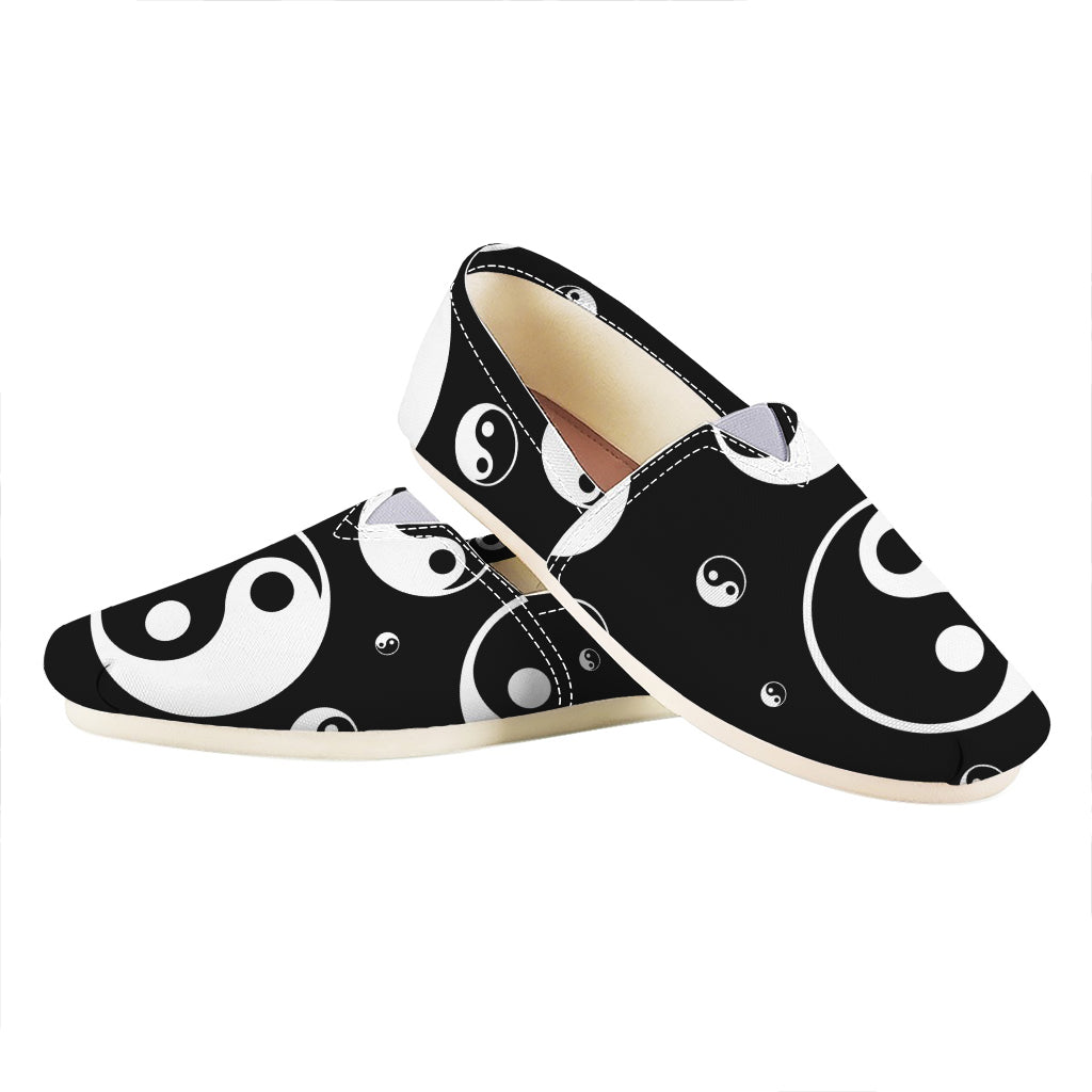 Black And White Yin Yang Pattern Print Casual Shoes