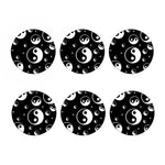 Black And White Yin Yang Pattern Print Coaster Set