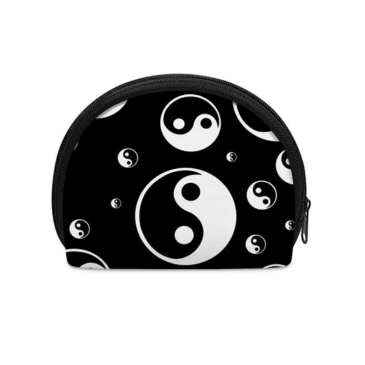 Black And White Yin Yang Pattern Print Coin Purse