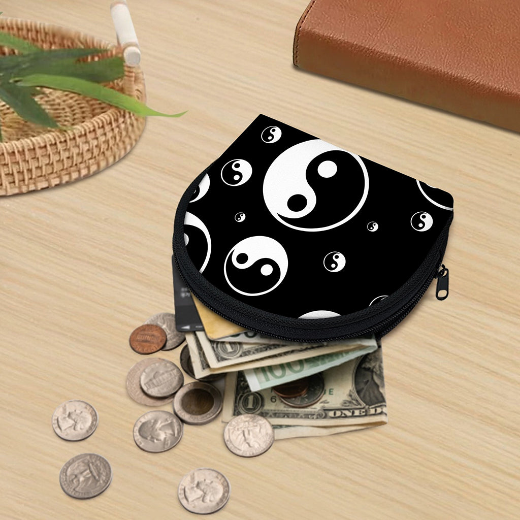 Black And White Yin Yang Pattern Print Coin Purse