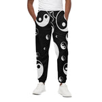 Black And White Yin Yang Pattern Print Cotton Pants
