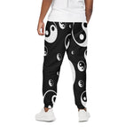Black And White Yin Yang Pattern Print Cotton Pants