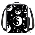 Black And White Yin Yang Pattern Print Crossbody Lunch Bag