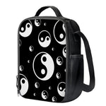 Black And White Yin Yang Pattern Print Crossbody Lunch Bag