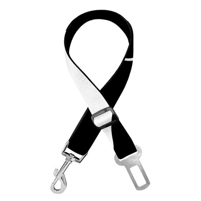 Black And White Yin Yang Pattern Print Dog Seat Belt
