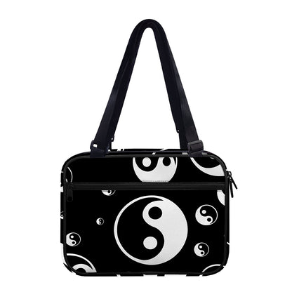 Black And White Yin Yang Pattern Print Double Strap Bible Bag