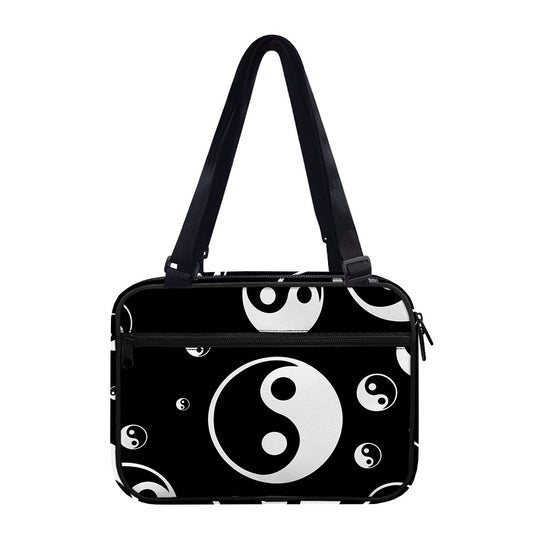 Black And White Yin Yang Pattern Print Double Strap Bible Bag