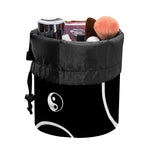 Black And White Yin Yang Pattern Print Drawstring Makeup Bag