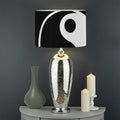 Black And White Yin Yang Pattern Print Drum Lamp Shade