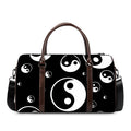 Black And White Yin Yang Pattern Print Duffel Bag
