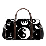 Black And White Yin Yang Pattern Print Duffle Bag