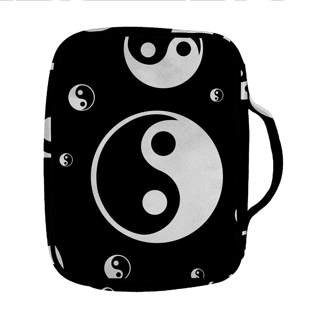 Black And White Yin Yang Pattern Print Front Pocket Bible Bag