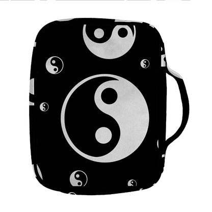 Black And White Yin Yang Pattern Print Front Pocket Bible Bag