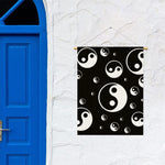 Black And White Yin Yang Pattern Print Garden Flag