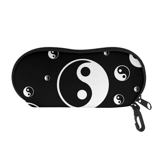Black And White Yin Yang Pattern Print Glasses Case