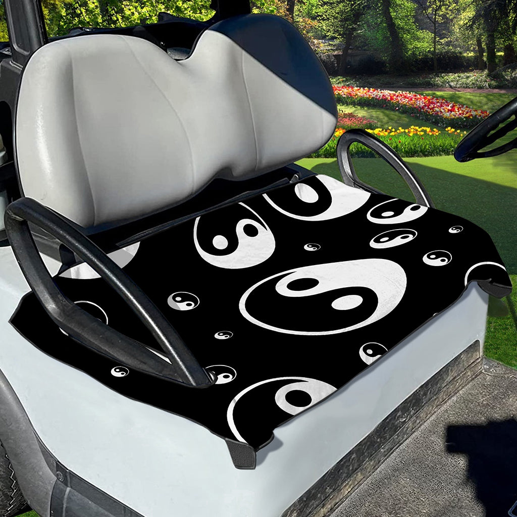 Black And White Yin Yang Pattern Print Golf Cart Seat Cover