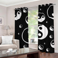 Black And White Yin Yang Pattern Print Grommet Curtains