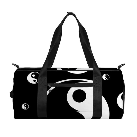 Black And White Yin Yang Pattern Print Gym Bag