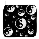 Black And White Yin Yang Pattern Print Hand Towel