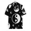 Black And White Yin Yang Pattern Print Hawaiian Shirt